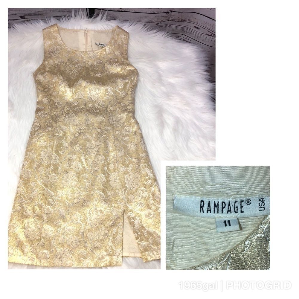 Rampage Gold Mini Lined Cocktail Dress size 11